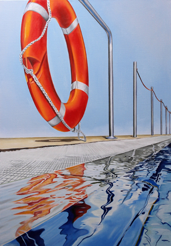 Rettungsring, 100 x 70 cm, l auf Leinwand, 2015 - verkauft -