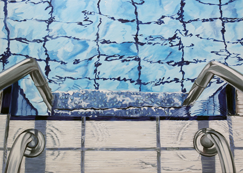 Schwimmbadtreppe 1, 70 x 50 cm, l auf Leinwand, 2014 - verkauft -